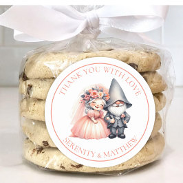 Adesivo Jardim Gnomo Woodland Orange Weding Obrigado