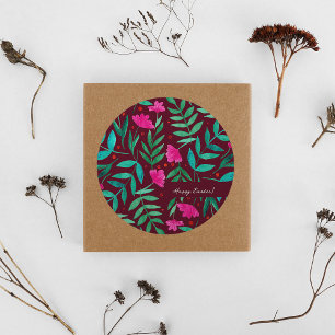 Adesivo Jardim magnético - Páscoa magenta e verde