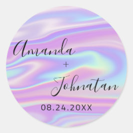 Adesivo Jardim Nome simples Data Holográfico preto