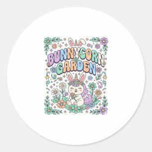 Adesivo Jardim Unicórnio Coelho Kawaii Tipografia Design_