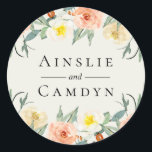 Adesivo Jardin De Fleurs Personalizado Sticker<br><div class="desc">A Vintage inspirou flores e folhagem de jardins de aquarelas,  adesivos personalizados. Concebido para corresponder à nossa coleção Jardin De Fleurs.</div>