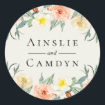 Adesivo Jardin De Fleurs Personalizado Sticker<br><div class="desc">A Vintage inspirou flores e folhagem de jardins de aquarelas,  adesivos personalizados. Concebido para corresponder à nossa coleção Jardin De Fleurs.</div>