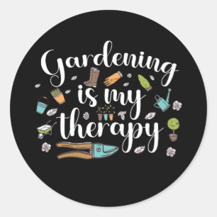 Adesivo Jardinagem É Minha Terapia Jardineiro Engraçado Pl