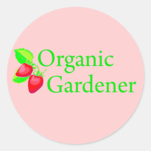 Adesivo Jardineiro orgânico - morangos