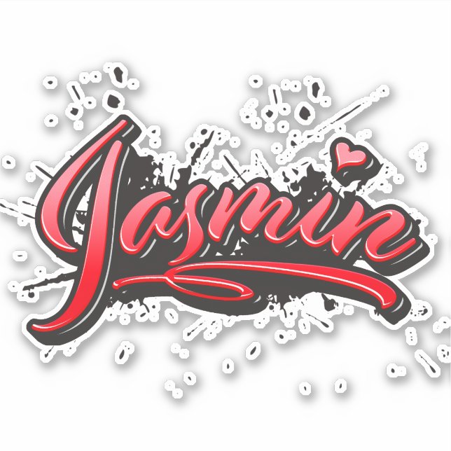 Adesivo Jasmin red Heart Graffiti Aufkleber Sticker (Frente)