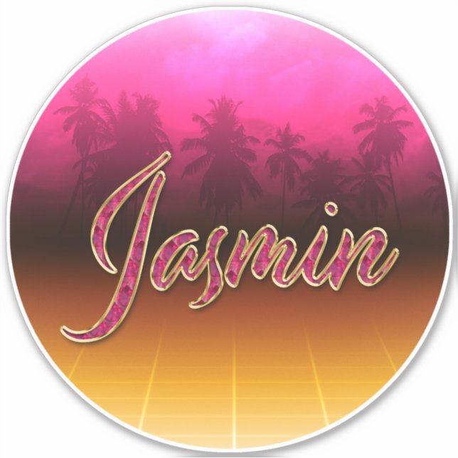 Adesivo Jasmin Vorname Name golden pink Aufkleber Sticker (Frente)