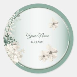 Adesivo Jasmine Floral Verde Geométrico Festa de Casamento