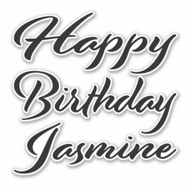 Adesivo Jasmine Name Vorname black Sticker Geburtstag (Frente)
