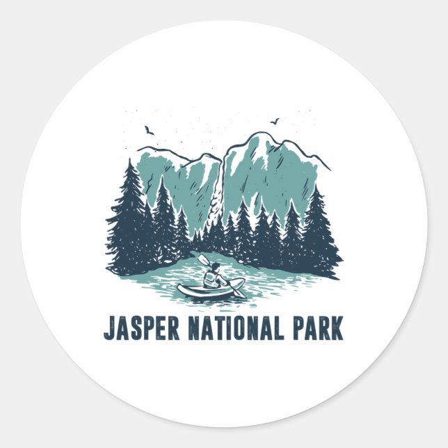 Adesivo Jasper Montanha Alberta Canadá Jasper Parque Nacio (Frente)