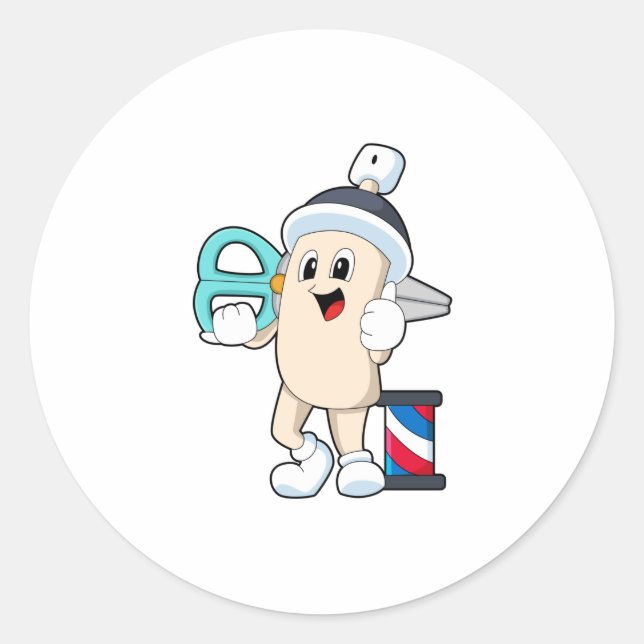 Adesivo Jato de hairdresser com tesoura (Frente)