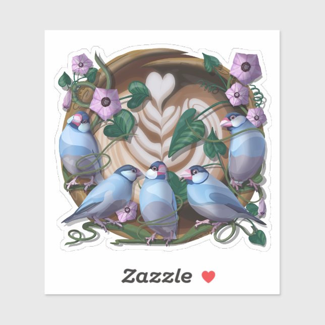 Adesivo Java Sparrows, Java Coffee (Folha)