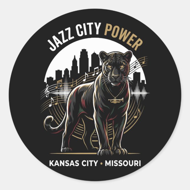 Adesivo Jazz City Power Kansas City Jaguar Cultural Art (Frente)