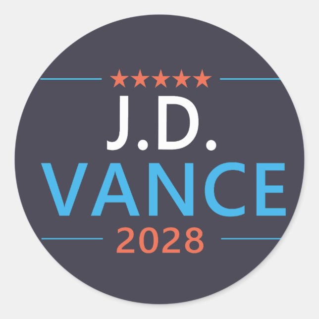 Adesivo JD Vance 2028 Patriótico Republicano (Frente)