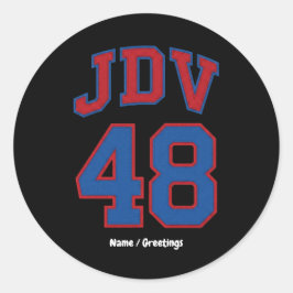 Adesivo JDV 48 Estilo Varsity Retro Monograma Esportivo Vi