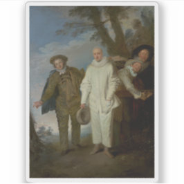 Adesivo Jean-Antoine Watteau - Os Comediantes Italianos