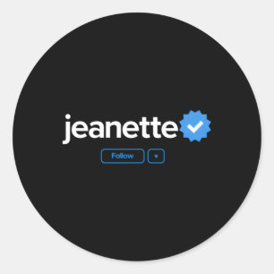 Adesivo Jeanette First Name Verified Crachá Social Media J