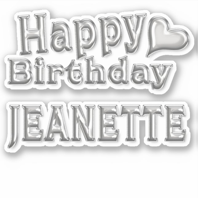Adesivo Jeanette Happy Birthday silver Aufkleber Sticker (Frente)