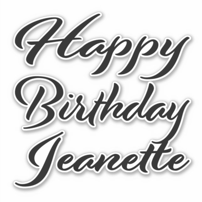 Adesivo Jeanette Name Vorname black Sticker Geburtstag (Frente)