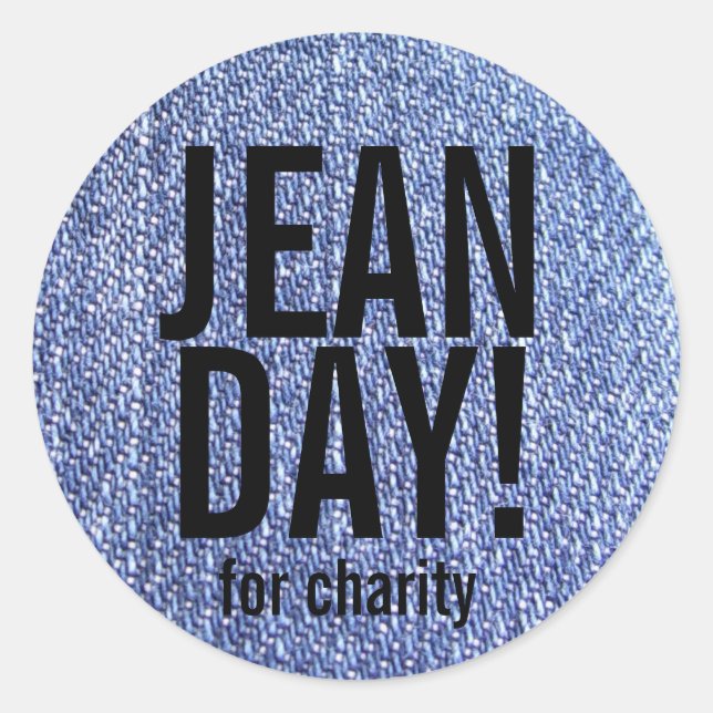 Adesivo Jeans Azuis Faux Vinhetas de Dia Casual (Frente)
