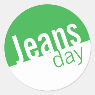Adesivo Jeans de Denim Casuais legal Dia Fixa Verde
