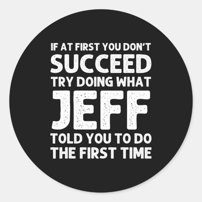 Adesivo Jeff Gift Name D Birthday Funny Christm  (Frente)