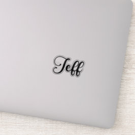 Adesivo Jeff Name - Caligrafia manuscrita