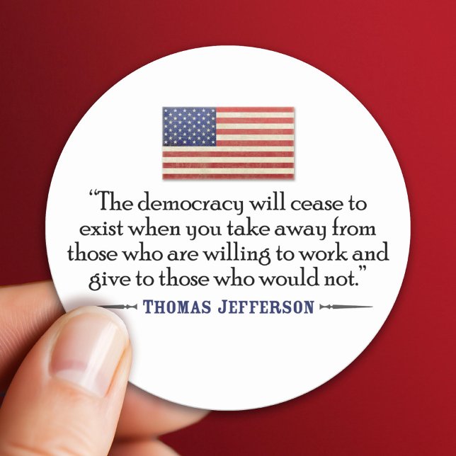 Adesivo Jefferson Cote: A democracia vai parar... (Patriotic Sticker)