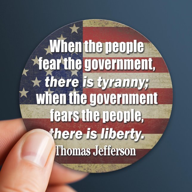 Adesivo Jefferson: Liberdade vs Tirania (Patriotic Sticker)
