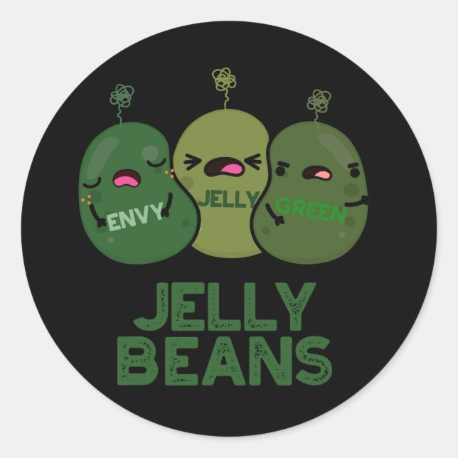 Adesivo Jelly Beans Engraçado Doces Enjoados Pun Dark BG (Frente)