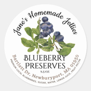 Adesivo Jelly Label Vintage Homemade Blueberry Preserve