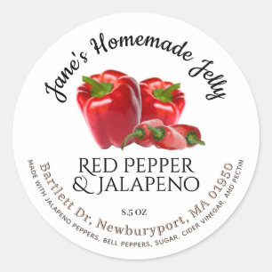 Adesivo Jelly Label Vintage Jalapeño e Pepper Vermelho