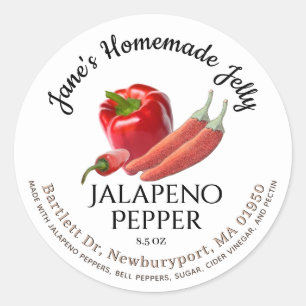 Adesivo Jelly Label Vintage Jalapeño e Red Bell Pepper