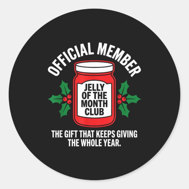 Adesivo Jelly Of The Month Club Member Funny Christmas  (Frente)