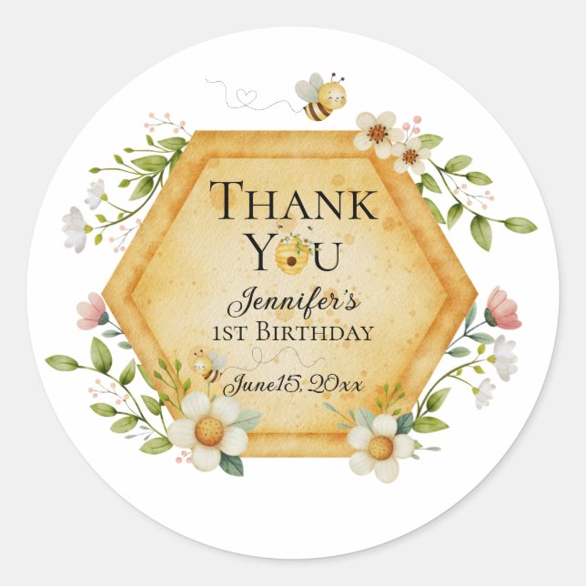 Adesivo Jennifer's Sweet to Bee One Favor Label (Frente)