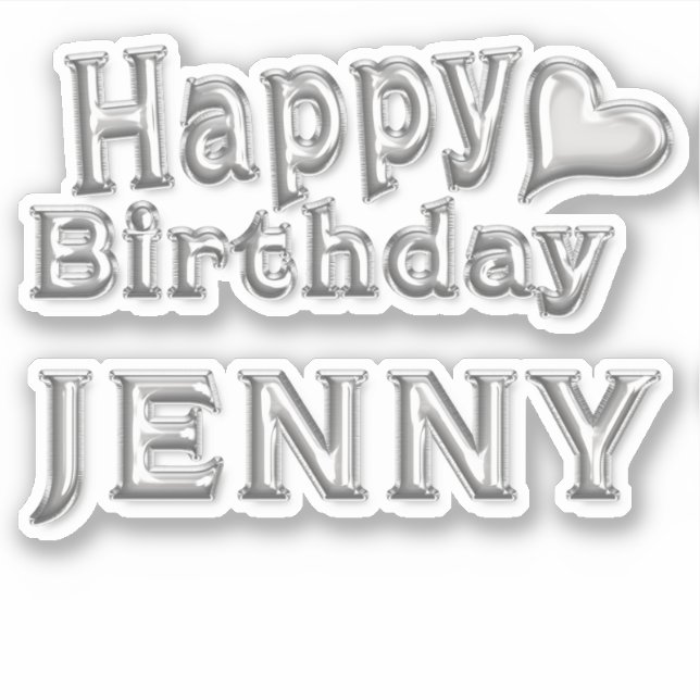 Adesivo Jenny Happy Birthday silver Aufkleber Sticker (Frente)