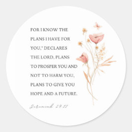 Adesivo Jeremiah 29:11 Eu sei os planos que tenho para voc