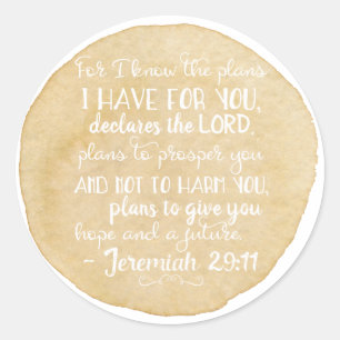 Adesivo Jeremiah 29:11 Vinhetas Cristãs Inspiradoras Dour