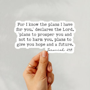 Adesivo Jeremias 29:11 Porque eu sei os planos
