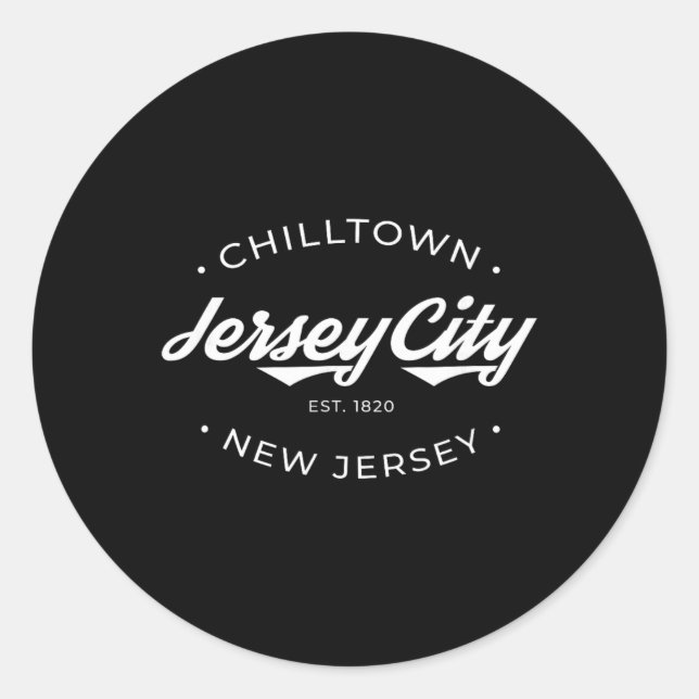 Adesivo Jersey City New Jersey Chilltown - Black - Small - (Frente)