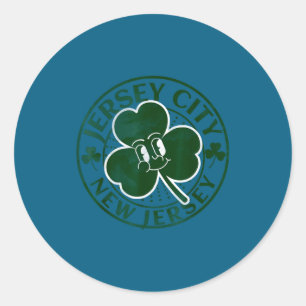 Adesivo Jersey City Nova Jersey Trevo Irlandês Nj Retro So