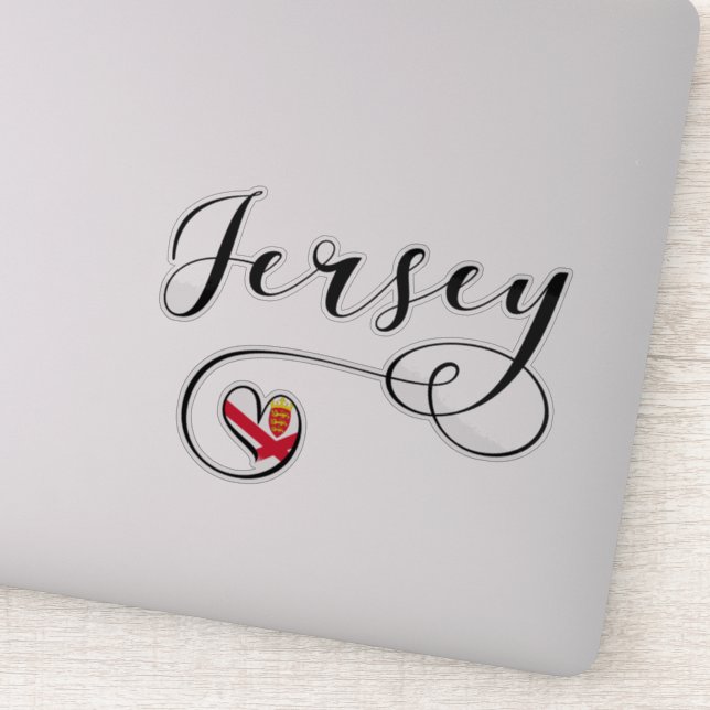 Adesivo Jersey Flag Heart, Ilhas do Canal (Detalhe)