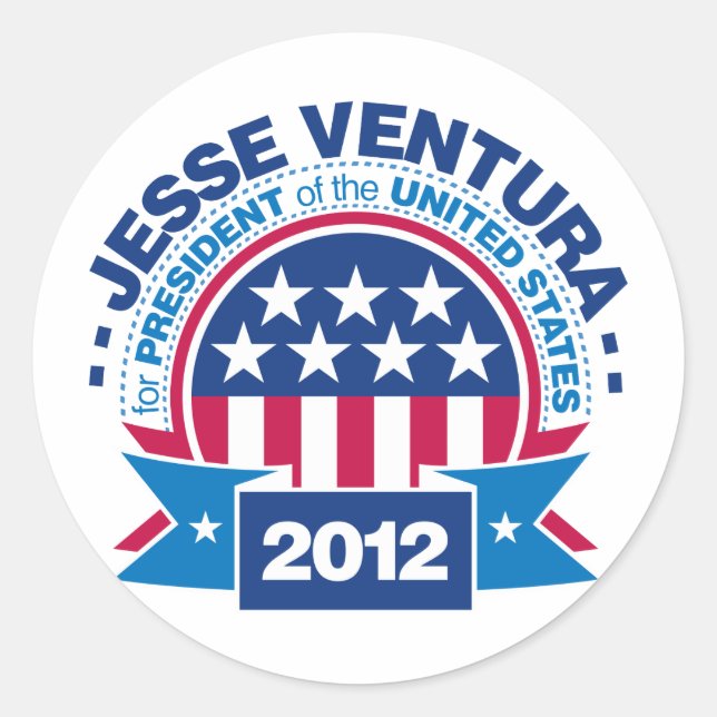 Adesivo Jesse Ventura para o Presidente 2012 (Frente)