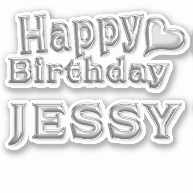 Adesivo Jessy Happy Birthday silver Aufkleber Sticker (Frente)