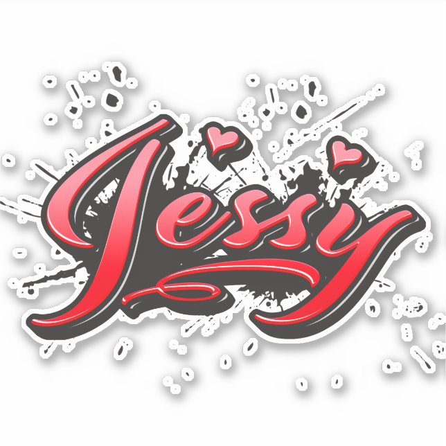 Adesivo Jessy red Heart Graffiti Aufkleber Sticker (Frente)