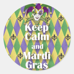 Adesivo Jester Mask Keep Calm e Mardi Gras