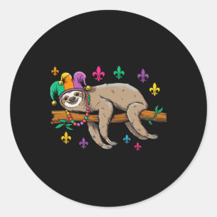 Adesivo Jester Sloth Animal Cute Funny Mardi Gras Carnaval