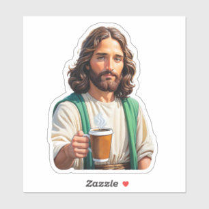 Adesivo Jesus ama café longo