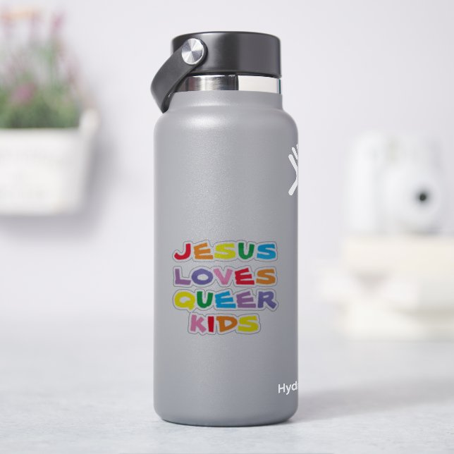Adesivo Jesus ama Crianças Queer vinil Sticker (HidroFlask)