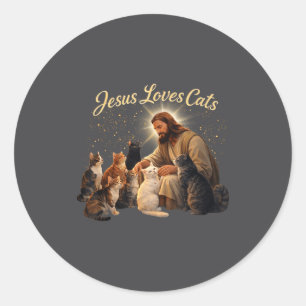 Adesivo Jesus Ama Gatos Cristão Amante de Gatos Jesus Abra