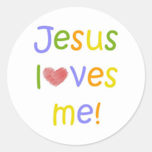 Adesivo Jesus ama-me Sticker//White